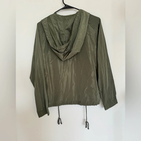Shine star Women’s Army Green Wind Breaker Rain Jacket Size Medium NWT - Picture 3 of 9